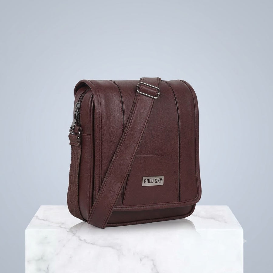 Draper Premium Vegan Leather Sling Bag With Padded Tab Sleeve